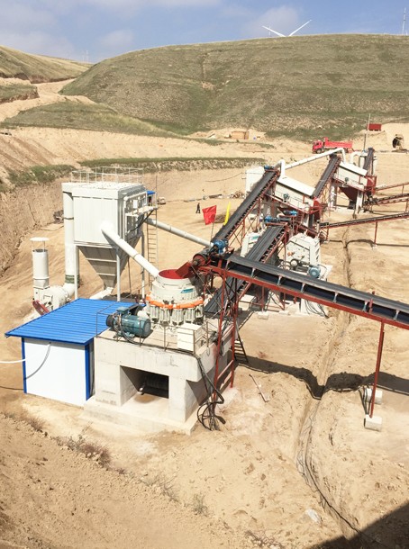 甘肃庆阳时产450-500吨花岗岩破碎骨料生产线